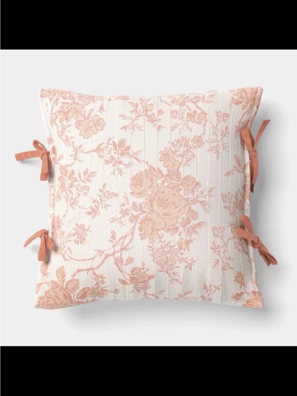 Studio McGee Blush Floral Tie-Side Outdoor Accent Pillow